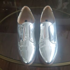 Kensie Metallic Silver Women's Loafers